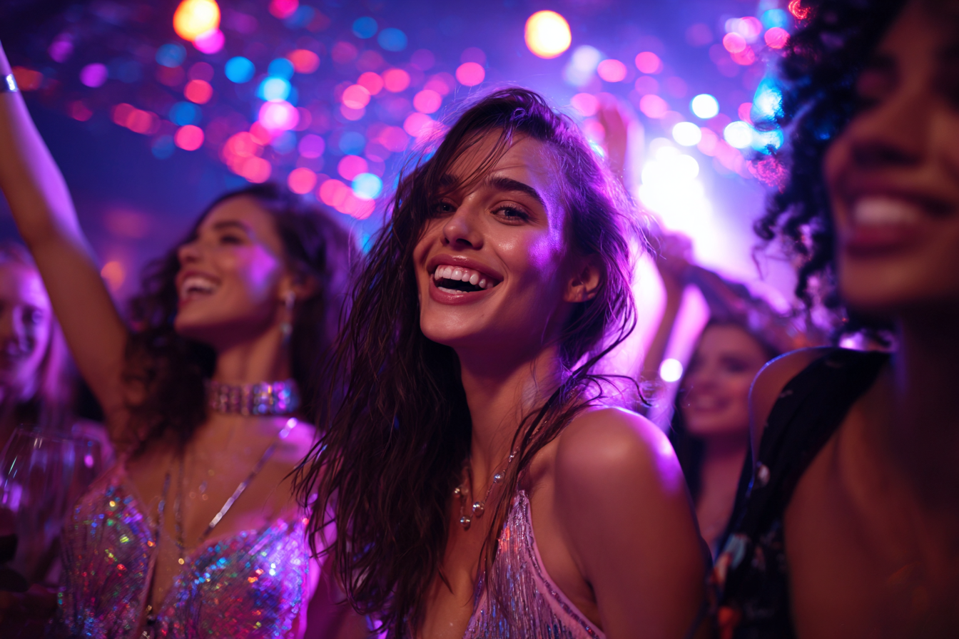 girls having fun in a night club